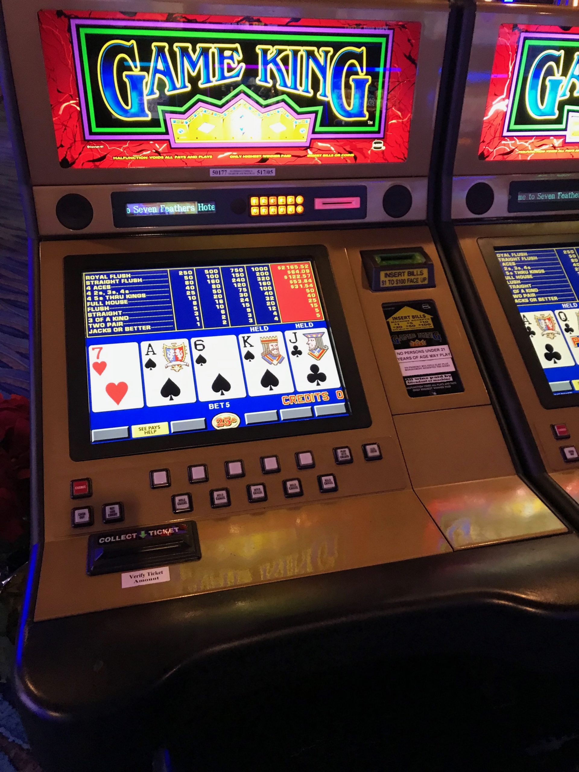 Video Poker Seven Feathers Resort scaled