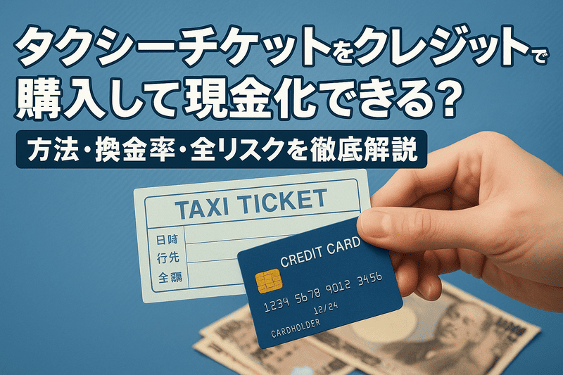 タクシーチケットをクレジットカードで購入して現金化できる？方法・換金率・全リスクを徹底解説