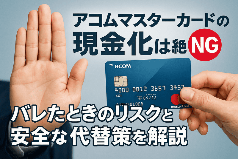 アコムマスターカードの現金化は絶対にNG｜バレたときのリスクと安全な代替策を解説